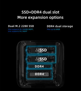 Mini PC de Escritorio Personalizado con Logotipo, Intel Tiger Lake I5 1135G7 <span class=keywords><strong>NUC</strong></span>, 10 Núcleos, RAM DDR4, Almacenamiento SSD+HDD, Enchufe AU, Yutemini - Product Image 4