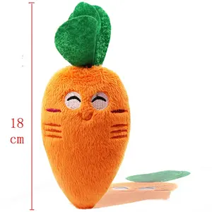 Cute Plush Carrot Pet Toy for Small and Medium Dogs Soft Chew Toys with Squeak Feature Chew-Resistant Squeak Toys
