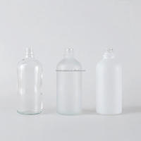 Vente flash - Flacon compte-gouttes en verre cosmétique pour huile essentielle et sérum, 100 ml, rond, givré