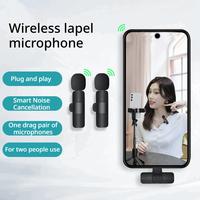 Microphone Lavalier Sans Fil 48kHz K9 pour Appareil Photo, Double Récepteur, Faible Latence, Réduction du Bruit, Longue Autonomie, Clip Magnétique, Connecteur Type C