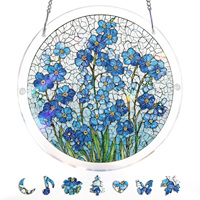 Attrape-soleil en acrylique floral Art Déco, puzzle en forme irrégulière, attrape-lumière prisme arc-en-ciel, décoration intérieure, puzzle d'anniversaire