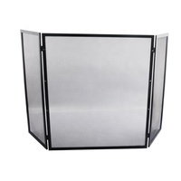 Écran de cheminée en fer à 3 panneaux pour décoration de la maison, écran de cheminée sur pied en métal noir, protection de fenêtre ignifuge pour l'intérieur