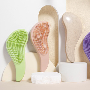 Nouveau coffret cadeau de 6 peignes à cheveux avec logo personnalisé, peigne à dents larges, <span class=keywords><strong>brosse</strong></span> à shampooing pour massage du cuir chevel, utilisation écologique - Product Image 3