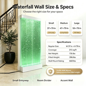 Mampara y Divisor de Ambientes Acrílico con Luz LED Moderno al por Mayor, Pared de Burbujas de Agua en Forma de S con <span class=keywords><strong>Diseño</strong></span> Móvil y de Pie - Product Image 5