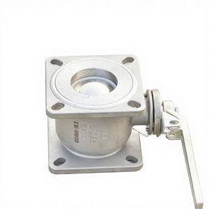 Vanne à boisseau sphérique manuelle carrée en acier inoxydable de 3 pouces avec base, support OEM pour milieux divers, taille de port DN50 - Product Image 1