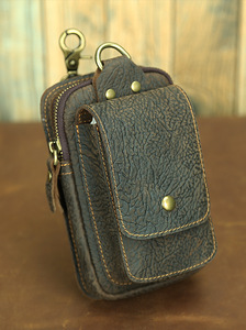 Vintage çılgın at deri bel çantası ilk katman dana bel çantası hakiki deri çok fonksiyonlu 7 inç telefon asılı çanta - Product Image 3