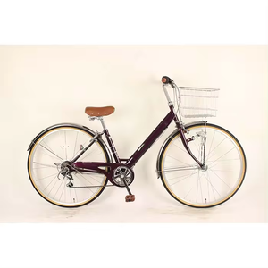 Vélo de ville pour adulte en acier à haute teneur en carbone de 27 pouces avec panier en acier, vitesses variables et selle confortable pour la ville - Product Image 3