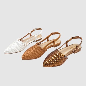 Simple <strong>Pointed</strong> <strong>Toe</strong> Woven Women's <strong>Flat</strong> Sandals,Ankle Strap with Adjustable Buckle,Banquet Outdoor Anti-Slip Closed <strong>Toe</strong> Dress Shoe - Product Image 6