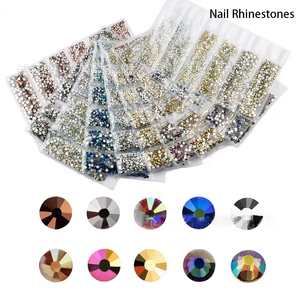 Diamantes de imitación de resina <span class=keywords><strong>AB</strong></span> para uñas, piedras de cristal transparentes de tamaño variado, sin pegamento, venta al por mayor - Product Image 4