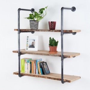 Pipe <strong>Shelf</strong> Rustic Floating Ladder Bookshelf <strong>Book</strong> <strong>Shelves</strong> Rustic Wall Mount Industrial Pipe <strong>Shelf</strong> Metal Steel Diy Vintage <strong>Black</strong> - Product Image 1