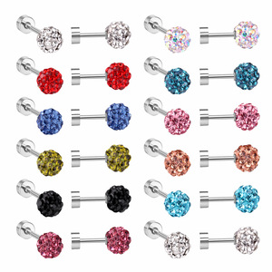 Stud Earrings Set Mixed Color Round Geometric Stainless Steel Bezel Setting For Women Gift Occasion - Product Image 5