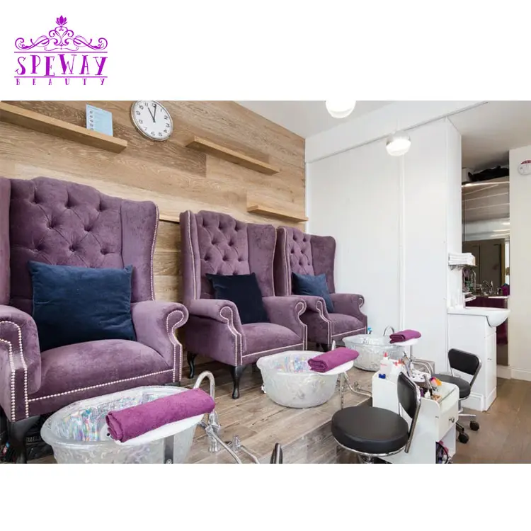 Speway velluto viola chiaro pedicure e sedia manicure sedie massaggianti di lusso prodotti di tendenza 2024 nuovi arrivi
