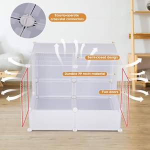 Yavru köpek küçük hayvanlar için kedi kafesi kapalı ayrılabilir kapı ile evcil hayvan kafesi <span class=keywords><strong>DIY</strong></span> yarı-kapalı kedi evi oyun parkı - Product Image 2