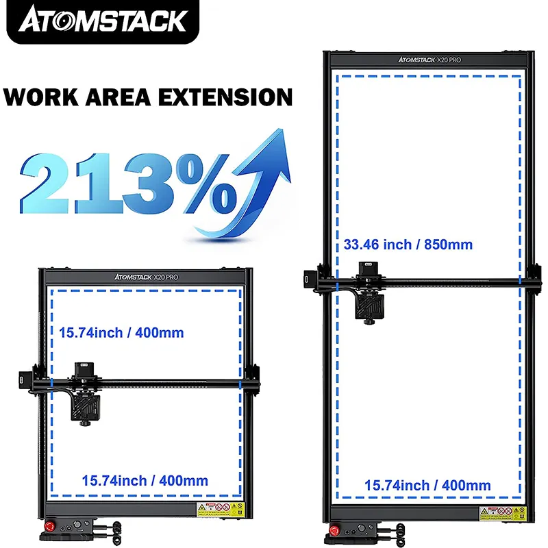 Kits ATOMSTACK Expansão Estender Acessórios Área Gravura Para A20/X20/S20 Pro Series Laser Máquina De Corte para 850x 400mm