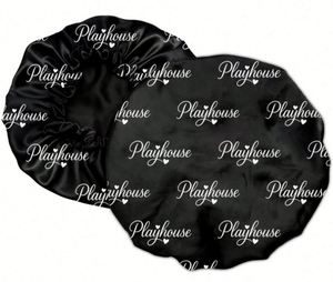 Bonnet de nuit réversible en satin double couche à volants pour cheveux bouclés naturels, avec motif, cadeau promotionnel - Product Image 3
