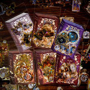 10 pièces/paquet feuille autocollants autocollants pour animaux de compagnie Ins Journal ciel étoilé bricolage main rétro matériel décoration autocollants 6 modèles - Product Image 1