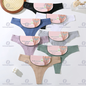 Salida de fábrica Tanga con espalda en T para mujer, calzoncillos de cintura baja de 7 colores, 95% de algodón puro, estilo diario, bragas para el S-XL teñidas lisas - Product Image 3