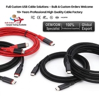 Cable de Sincronización de Datos USB3.2 40Gbps Tipo C a C, con Trenzado de Nailon, 240W PD3.1, Carga Súper Rápida, Alta Calidad, Muestra al por Mayor para Pruebas OEM