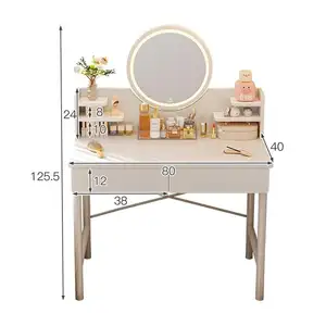 China Supplier New Brand Dresser With Mirror Makeup Dressing Table 360 Degree Rotatable Removable Vanity Mirror