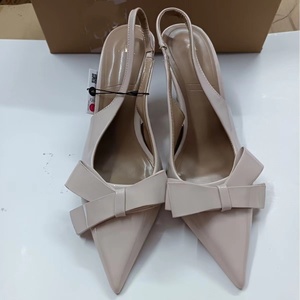 2026 Summer New Women's High Heels 42 ZA Fashionable <b>Bow</b> Pointed <b>Sandals</b> Daily Casual Made From Patent Leather Evergreen Design - Product Image 3