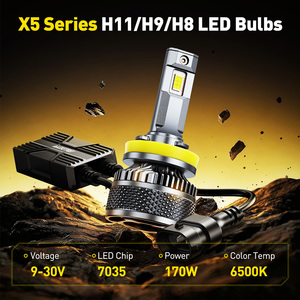 หลอดไฟหน้ารถยนต์ AUXITO X5 H11 6500K สีขาว 7000lm 85W 1:1 หลอดไฟ LED สำหรับไฟหน้า - Product Image 5