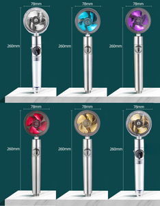 Vendita calda ad alta pressione di filatura a 360 gradi di rotazione soffione a mano <span class=keywords><strong>con</strong></span> piccolo Turbo ventilatore acqua Spray abs soffione doccia - Product Image 6