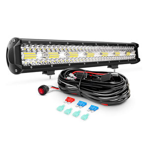 Nouvelle barre lumineuse LED H409 de 20 pouces 125W à triple rangée 8000LM, combiné faisceau large et spot, robuste pour tout-terrain, avec faisceau de câblage, blanc 12V - Product Image 1