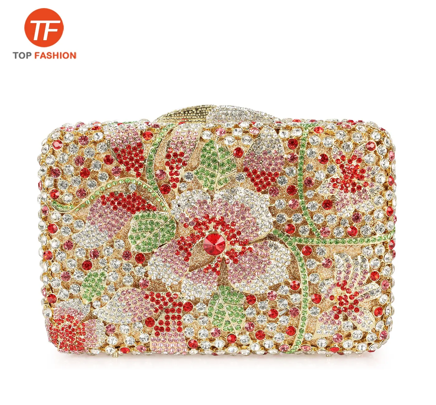 Sac à main de luxe en strass Belle pochette en cristal de fleur pour la fête formelle 2023 Usine en gros.