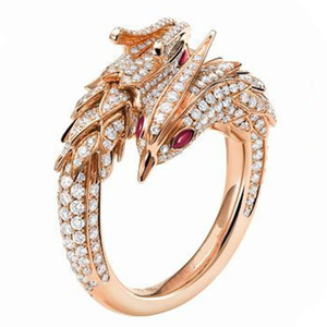 Elegante Anello Drago e Fenice, Design Minimalista, Gioiello da Donna alla Moda per Uso Quotidiano, Regalo Chic - Product Image 1