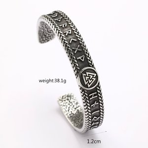 Unisex Viking Symbol Tibetan Silver 06709 Steel Color Geometric Open C Shape <b>Bracelet</b> for Gift and Clothing <b>Matching</b> - Product Image 5