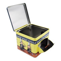 Boîte en étain de forme carrée pour bonbons et biscuits, distributeur de capsules de café