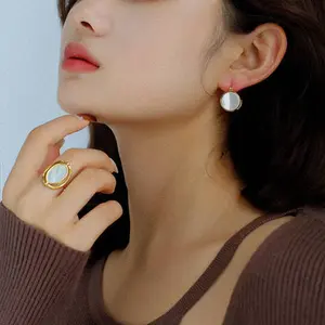 Custom Abalone White Mother OfPearls Shell Shaped Earrings Sterling Silver Fine Jewelry Studs Earrings For Women