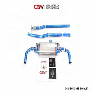 Cgw Hoge Prestaties Titanium Uitlaten Uitlaat Catback Met Klep En Gesmeed Carbon Fiber Tips Voor Benz Mercedes CLA35 - Product Image 1