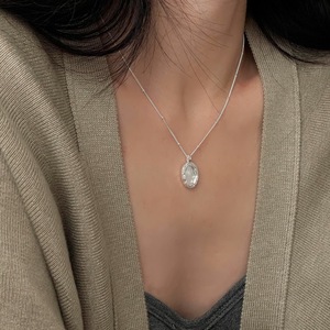 Collier de perles d'eau douce naturelles en forme de riz, perle d'aurore, polyvalent, argent pur S925, pendentif de mode incrusté de glands, polyvalent - Product Image 4