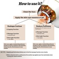 Masseur facial LED de thérapie par lumière rouge électrique pour drainage lymphatique, anti-rides, ventouses faciales, raffermissement de la peau et lifting du visage