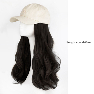 MIO moda wave berretto da baseball parrucca lunghi <span class=keywords><strong>ricci</strong></span> parrucca <span class=keywords><strong>capelli</strong></span> sintetici extension naturale alla ricerca di parrucche cappello da baseball - Product Image 6
