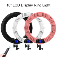 18 pouces 90W led circulaire anneau lumière d'appoint avec écran LCD led lumière photo mode led cercle pour la photographie de beauté