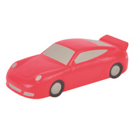 Balle anti-stress souple en forme de voiture de sport rouge, jouets anti-stress en gros, logo personnalisé, jouets anti-stress en PU pour le transport