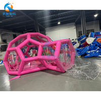 Casa de Brinco Inflable Transparente de 13 pies para Niños, Carpa de Juegos al Aire Libre con Domos, Carpa Inflable con Forma de Globo