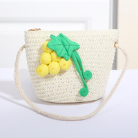 Sac à main en paille mini, doux et polyvalent, avec nœud en maille, pour les jeux en extérieur, unisexe, élégant, pour enfants et séances photo de bébés