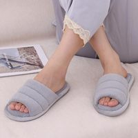 Chaussons d'intérieur unisexes en fourrure à bout ouvert, doux, respirants, en mousse à mémoire de forme, à enfiler