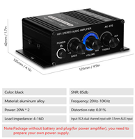 Équipement de sonorisation audio AK270 Mini Audio Amplificateur de puissance stéréo à 2 canaux Portable Sound AUX Input Speaker Amp for Car Home