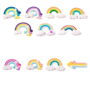 Ornements en forme de nuage arc-en-ciel en argile polymère, mini fournitures artisanales décoratives pour accessoires pour animaux de compagnie D1376 - Product Image 5