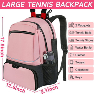 Grande capacità Sport Tennis Racketball Pickleball paddle Carrier Bag rosa grande <span class=keywords><strong>zaino</strong></span> da Tennis palestra Sport racchette <span class=keywords><strong>zaino</strong></span> - Product Image 3