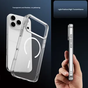 Tùy Chỉnh Trong Suốt Từ Trường Hợp Điện Thoại Với Kim Cương-nạm Máy Ảnh Khung Đối Với <span class=keywords><strong>iPhone</strong></span> 17 Không Khí Pro Max Cứng Nhựa TPU PC Bìa - Product Image 5