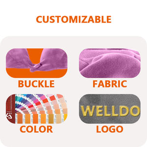 Cuscino da Viaggio per il Collo in Tinta Unita Rosa con Logo Personalizzato - Comfort in Memory Foam per Aereo, Auto, Casa e Sonno Ristoratore - Product Image 3