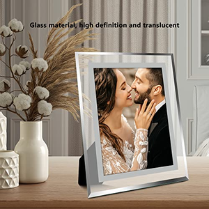 Marcos de Fotos de Vidrio Brillantes con Espejo, 5x7, 6x8, 8x10, A4, Marcos de Fotos Plateados con Cristales Brillantes para Bodas, Marcos para el Hogar, la Familia y Fiestas - Product Image 4
