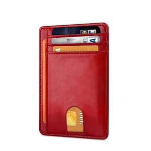 Minimalist Slim Business <b>RFID</b> <b>Blocking</b> Leather <b>Wallet</b> Front Pocket Card Holder Open Closure Anti-Theft Feature for Men Women - Product Image 2