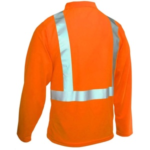 เสื้อโปโลแขนยาวสะท้อนแสงแขนยาวสีเหลืองมีความปลอดภัยป้องกันไฟฟ้าสถิตย์ผ้าโพลีเอสเตอร์100% โรงงานบังคลาเทศ - Product Image 4