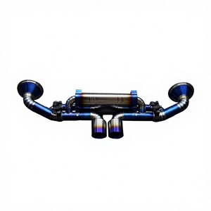 Sistema de escape Vortex Titanium Valvetronic compatible con Porsche 911 992 GT3 4.0L, silenciador de rendimiento para carreras, kit de actualización en azul quemado. - Product Image 1